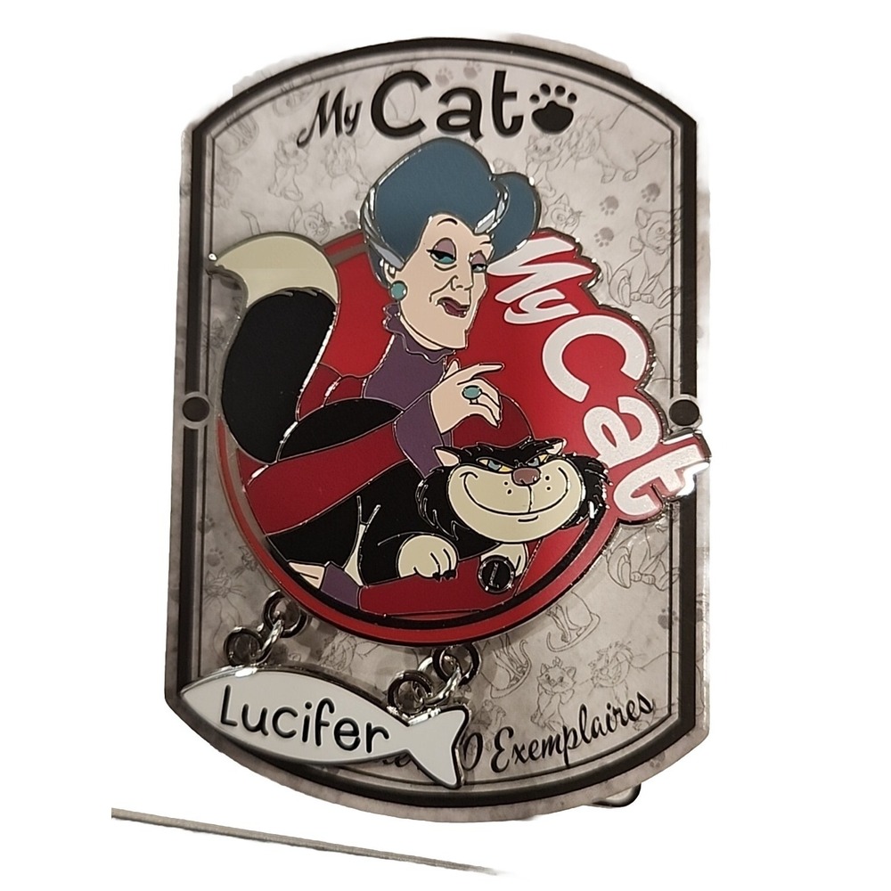 Disney Cinderella Evil Stepmother My Cat Lucifer LE‎ Pin New on Card